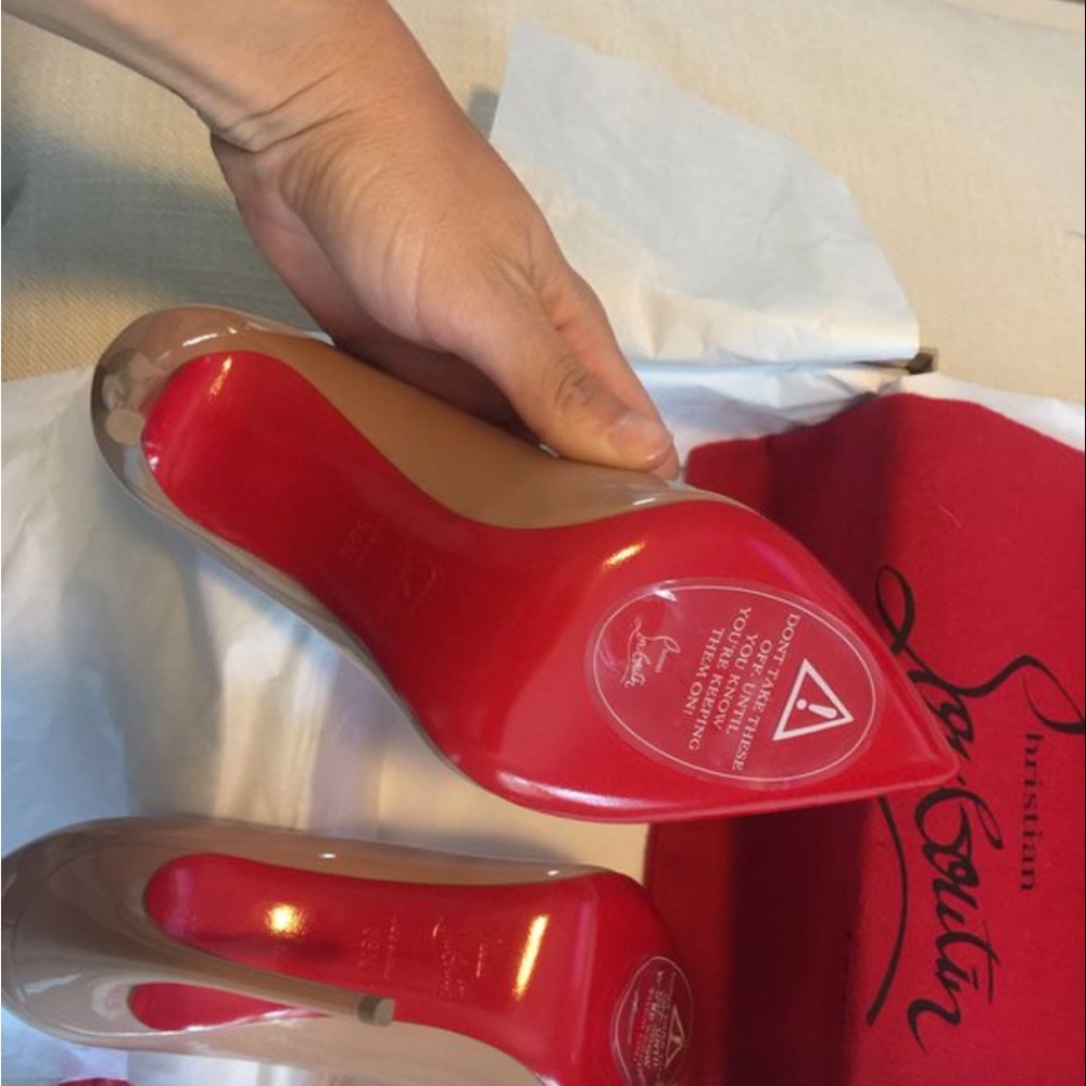 Christian Louboutin | 100mm Pumps | Patent | Nude - Picture 5 of 7